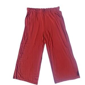 Torrid Women’s Plus 2X Burnt Orange Cropped Wide Leg Pants Pull On Stretch
